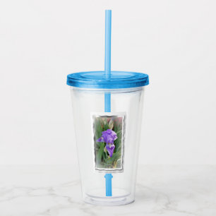 Beautiful Light Blue Iris Acrylic Tumbler