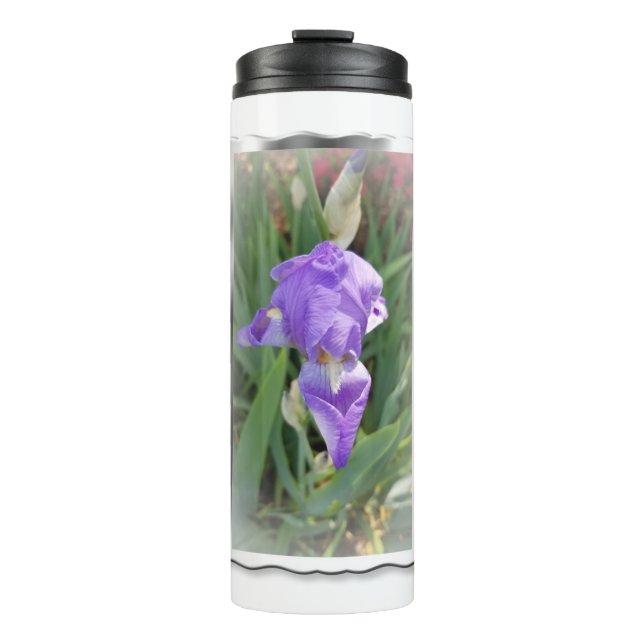 Beautiful Light Blue Iris Thermal Tumbler (Front)