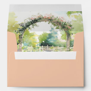 Beautiful Light Peach Garden Wedding Envelope