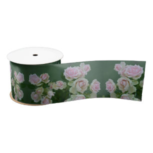 Beautiful light pink garden roses satin ribbon