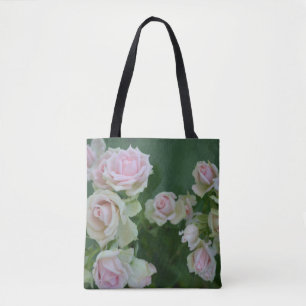Beautiful light pink garden roses tote bag
