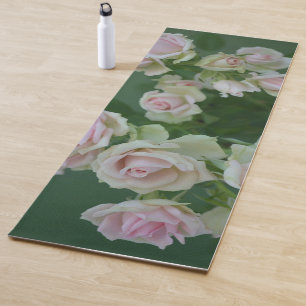 Beautiful light pink garden roses   yoga mat