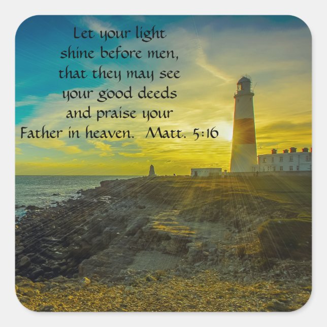 Beautiful Lighthouse Bible Verse Sticker (Front)