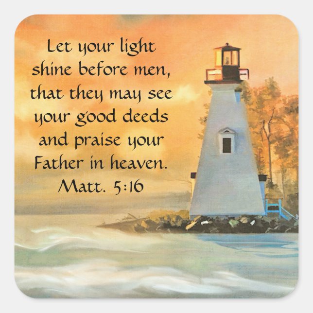 Beautiful Lighthouse Bible Verse Sticker (Front)