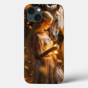 Beautiful Lights Fantasy Girl Horse iPhone 13 Case