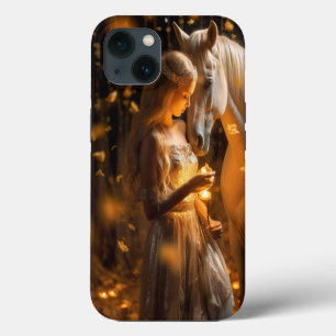 Beautiful Lights Fantasy Girl Horse iPhone 13 Case