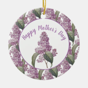 Beautiful Lilac Flowers Mother's Day Ceramic Ornament