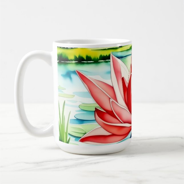 Beautiful Lily Flower Mug (Left)