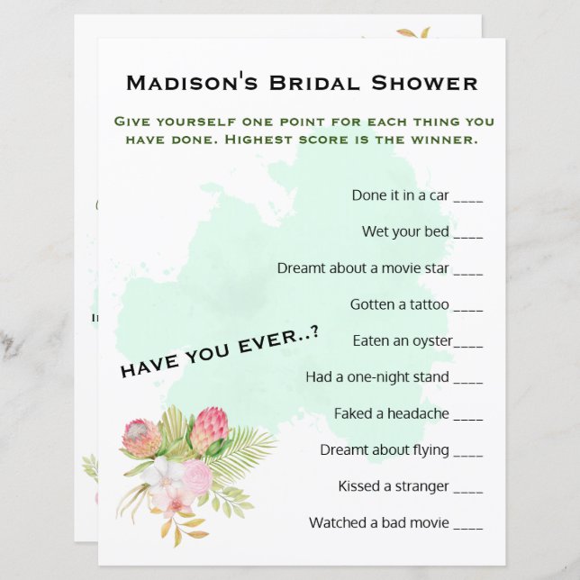 Beautiful Lime Green 💚Elegant Boho Bridal Shower (Front/Back)