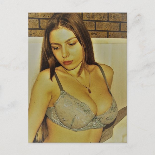 Beautiful lingerie model vintage photo postcard (Front)