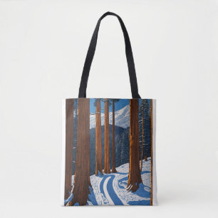 "Beautiful Linocut Illustration of Giant Sequoia F Tote Bag