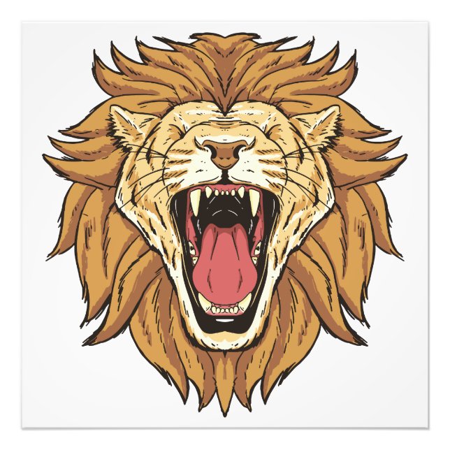 beautiful lion head design photo print (Front)