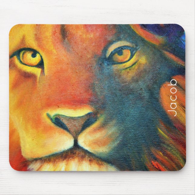 Beautiful Lion Head Portrait Regal and Proud Mouse Pad (Front)