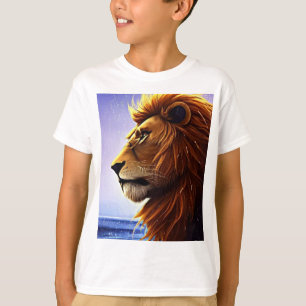 Beautiful Lion Portrait at Sea Personalised Kid T-Shirt