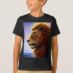 Beautiful Lion Portrait at Sea Personalised Kid T-Shirt