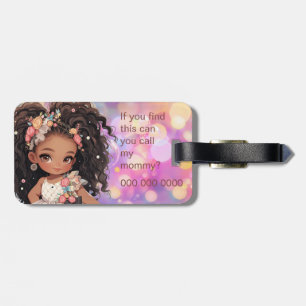 Beautiful little girl luggage tag