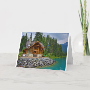 BEAUTIFUL LOG CABIN "NEW HOME" CONGRATULATIONS CARD