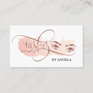Beautiful long eyelashes Rose gold makeup artist Business Card