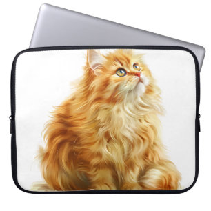 BEAUTIFUL LONG HAIRED ORANGE TABBY CAT LAPTOP SLEEVE