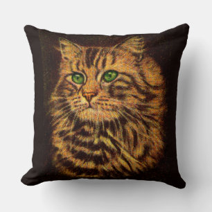 beautiful long-haired tabby cat print cushion