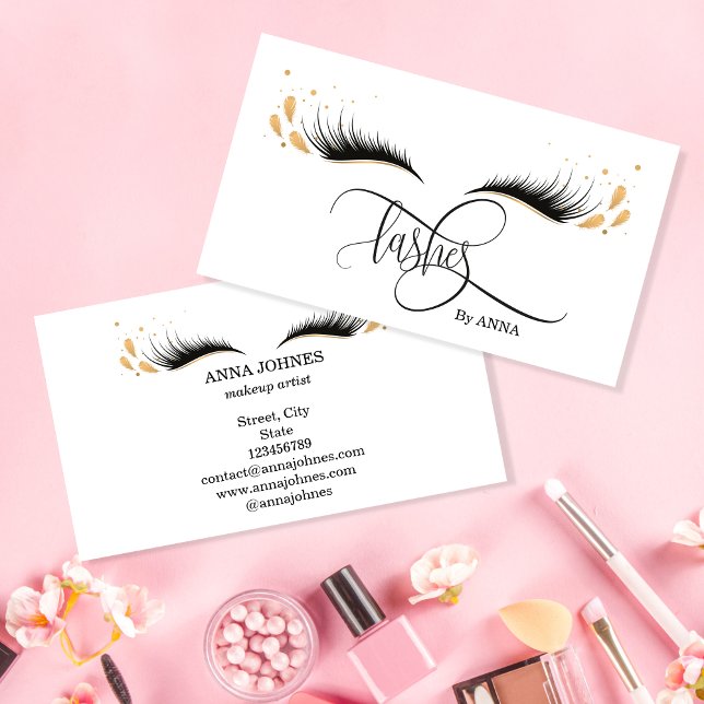 Beautiful Long Lash Extension Makeup Feather Business Card (Creator Uploaded)