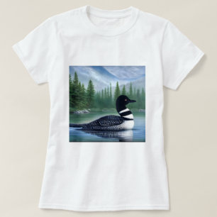 Beautiful Loon On Northern Lake T-Shirt
