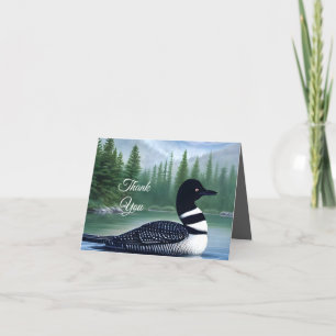 Beautiful Loon On Northern Lake Thank You Card