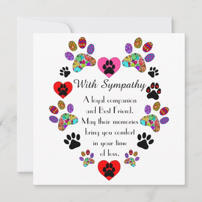Beautiful Loss of a Pet Dog Sympathy Card  (Front)