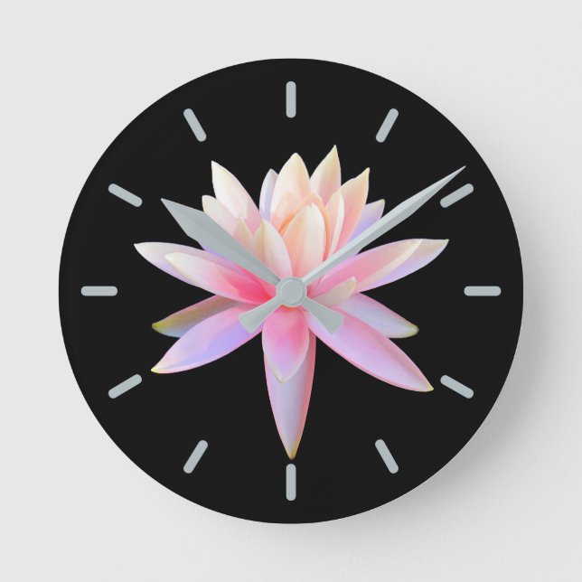 Beautiful Lotus Art Cool Trendy Round Clock (Front)