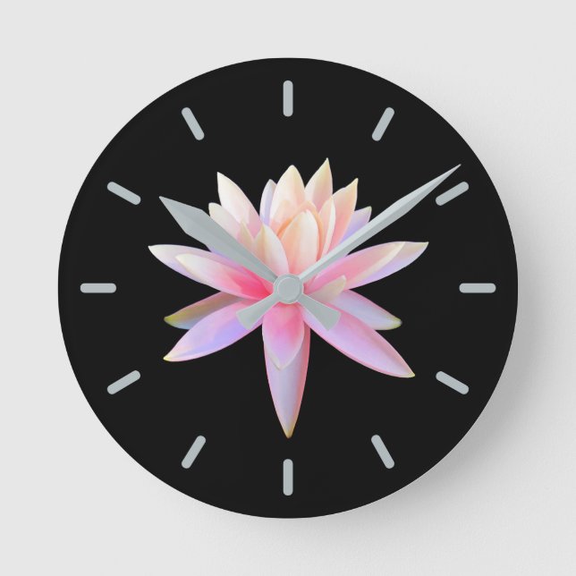 Beautiful Lotus Art Round Clock (Front)