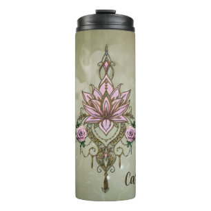 Beautiful lotus blossom thermal tumbler