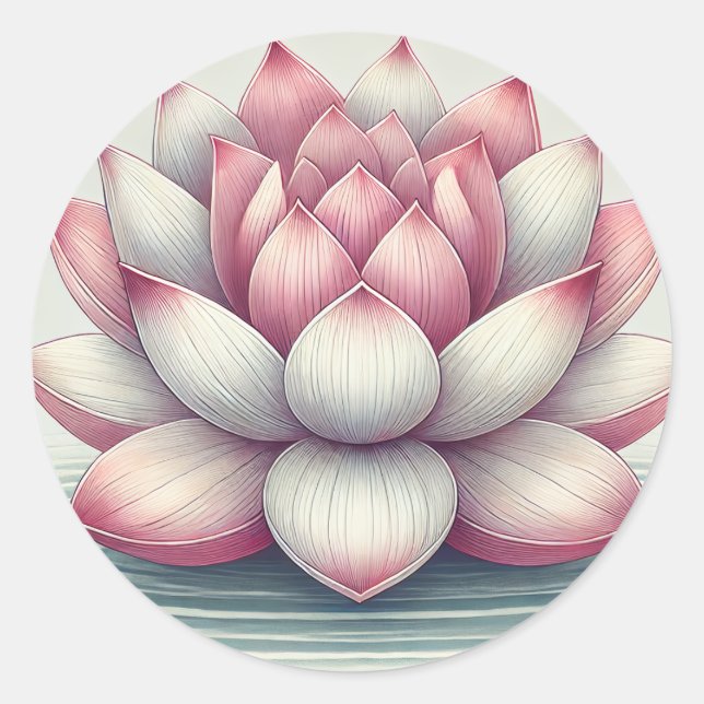 Beautiful Lotus Design Sticker (Front)