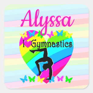 BEAUTIFUL LOVE GYMNASTICS FOREVER DESIGN SQUARE STICKER
