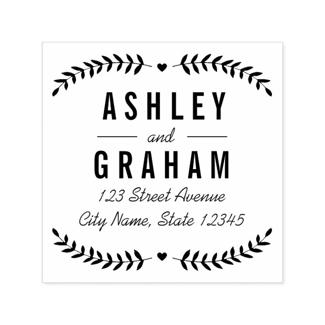 Beautiful Love Personalised Rubber Stamp (Design)