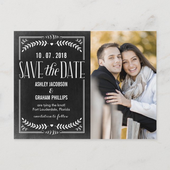 Beautiful Love Save The Date Postcard (Front)