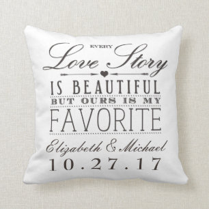 Beautiful Love Story Wedding Keepsake Pillow Light