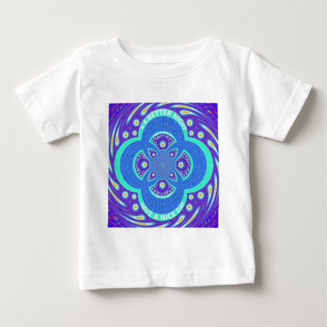Beautiful Lovely African Blue Mandala Flora design Baby T-Shirt (Front)