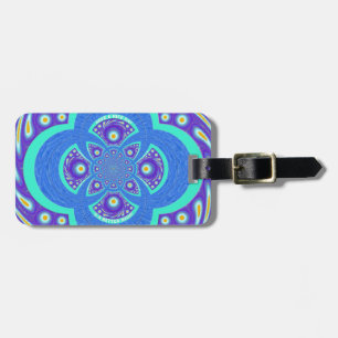 Beautiful Lovely African Blue Mandala Flora design Luggage Tag