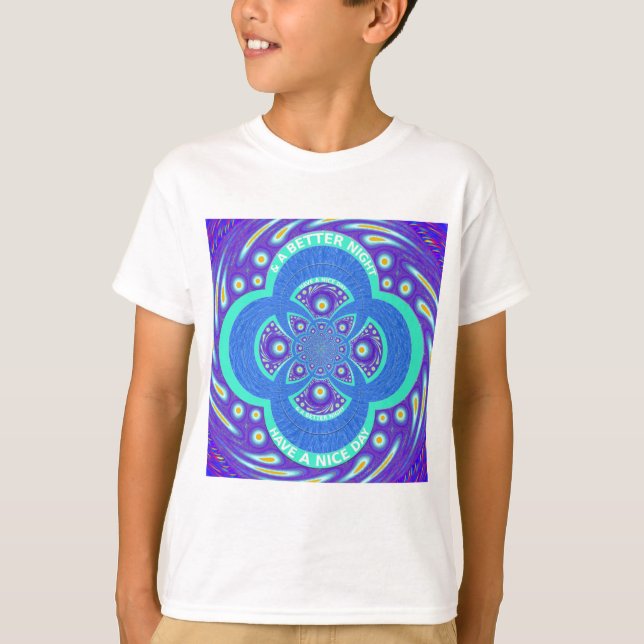 Beautiful Lovely African Blue Mandala Flora design T-Shirt (Front)