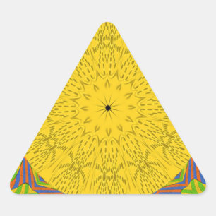 Beautiful Lovely African Golden Yellow Tribal art Triangle Sticker