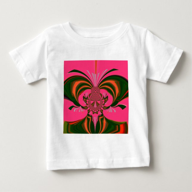 Beautiful Lovely African Hot Pink Red Golden Green Baby T-Shirt (Front)