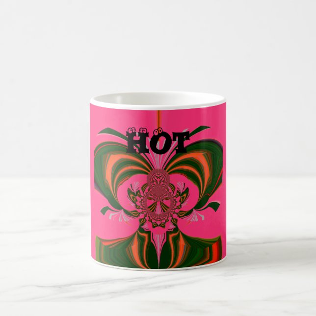Beautiful Lovely African Hot Pink Red Golden Green Coffee Mug (Center)