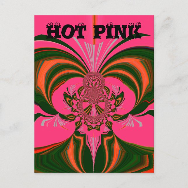 Beautiful Lovely African Hot Pink Red Golden Green Postcard (Front)