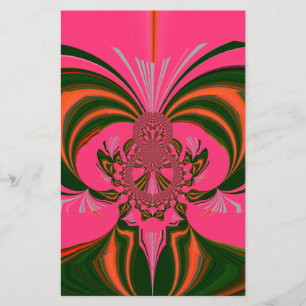 Beautiful Lovely African Hot Pink Red Golden Green Stationery