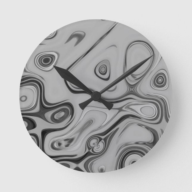  Beautiful Lovely Ash Gray Texture Color Art Print Round Clock (Front)