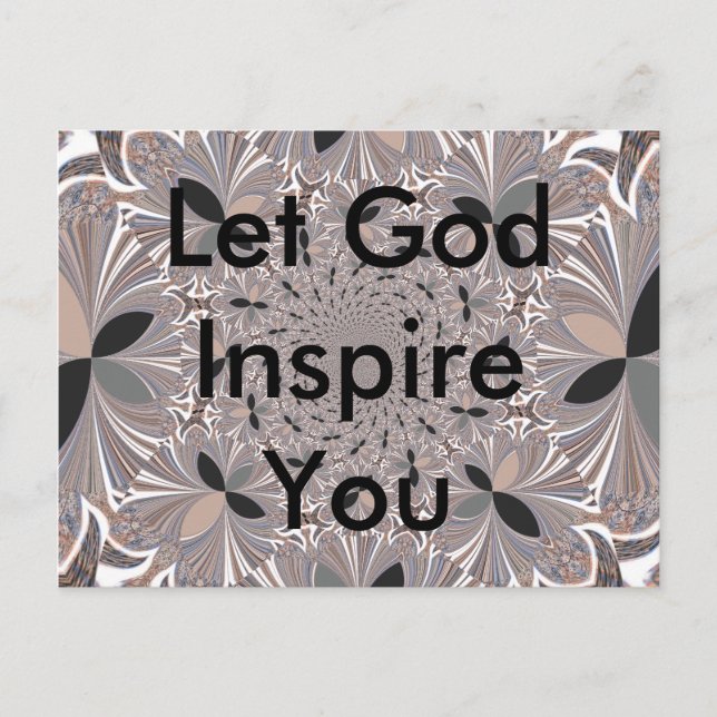 Beautiful lovely ash grey kaleidoscope seamless  postcard (Front)