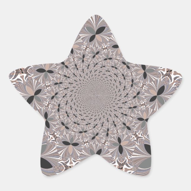 Beautiful lovely ash grey kaleidoscope seamless  star sticker (Front)