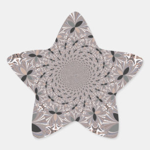 Beautiful lovely ash grey kaleidoscope seamless  star sticker
