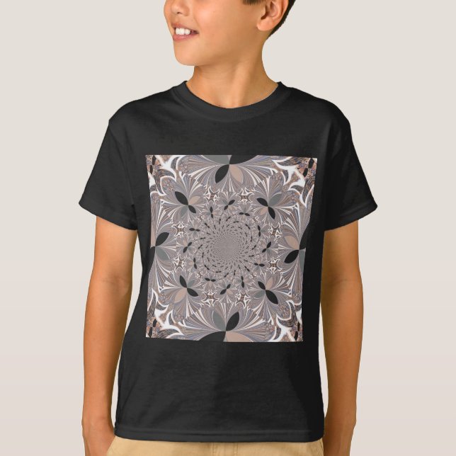 Beautiful lovely ash grey kaleidoscope seamless  T-Shirt (Front)
