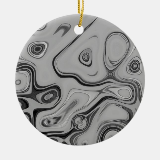  Beautiful Lovely Ash Grey Texture Colour Art Prin Ceramic Ornament (Front)